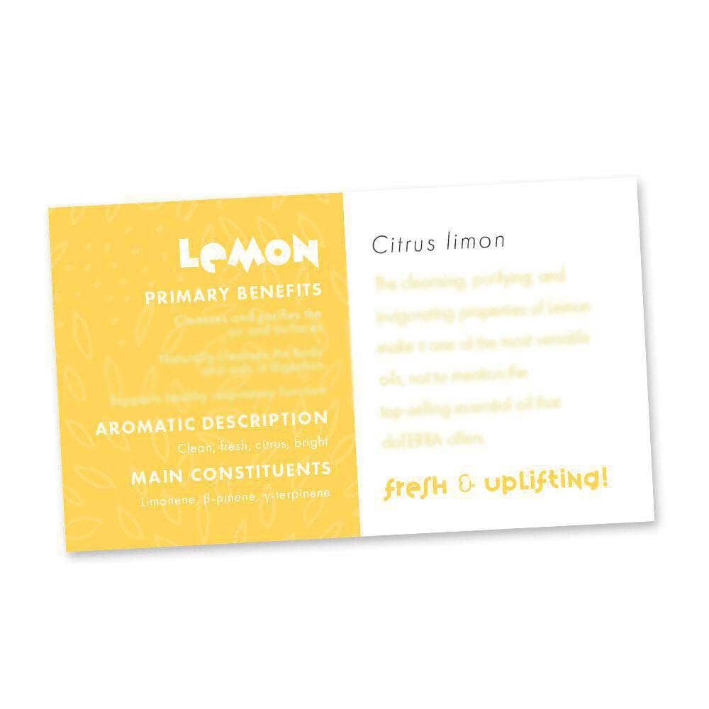 Lemon Essential Oil Cards (Pack of 10) Media Your Oil Tools 