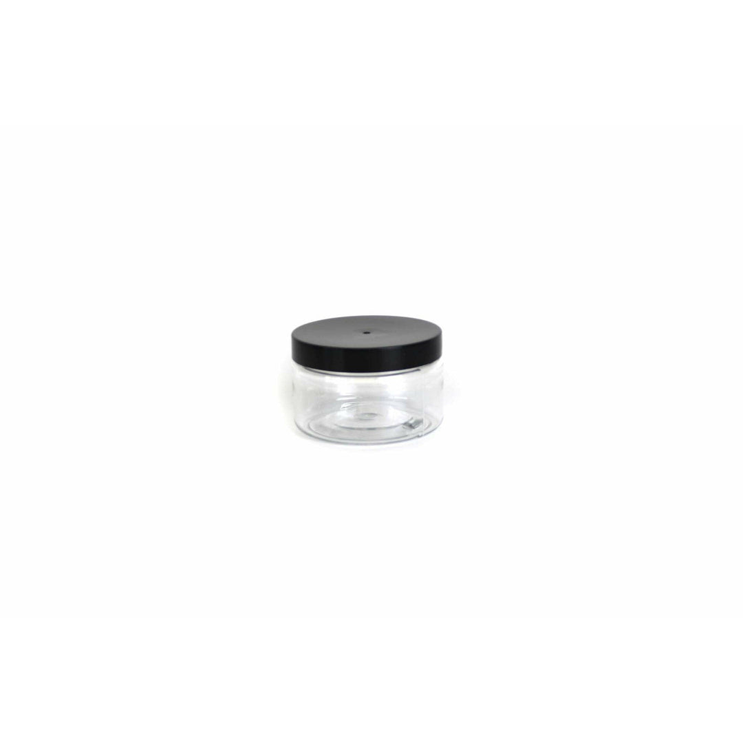 4 oz Clear PET Plastic Jar w/ Black Lid Plastic Jars Your Oil Tools 