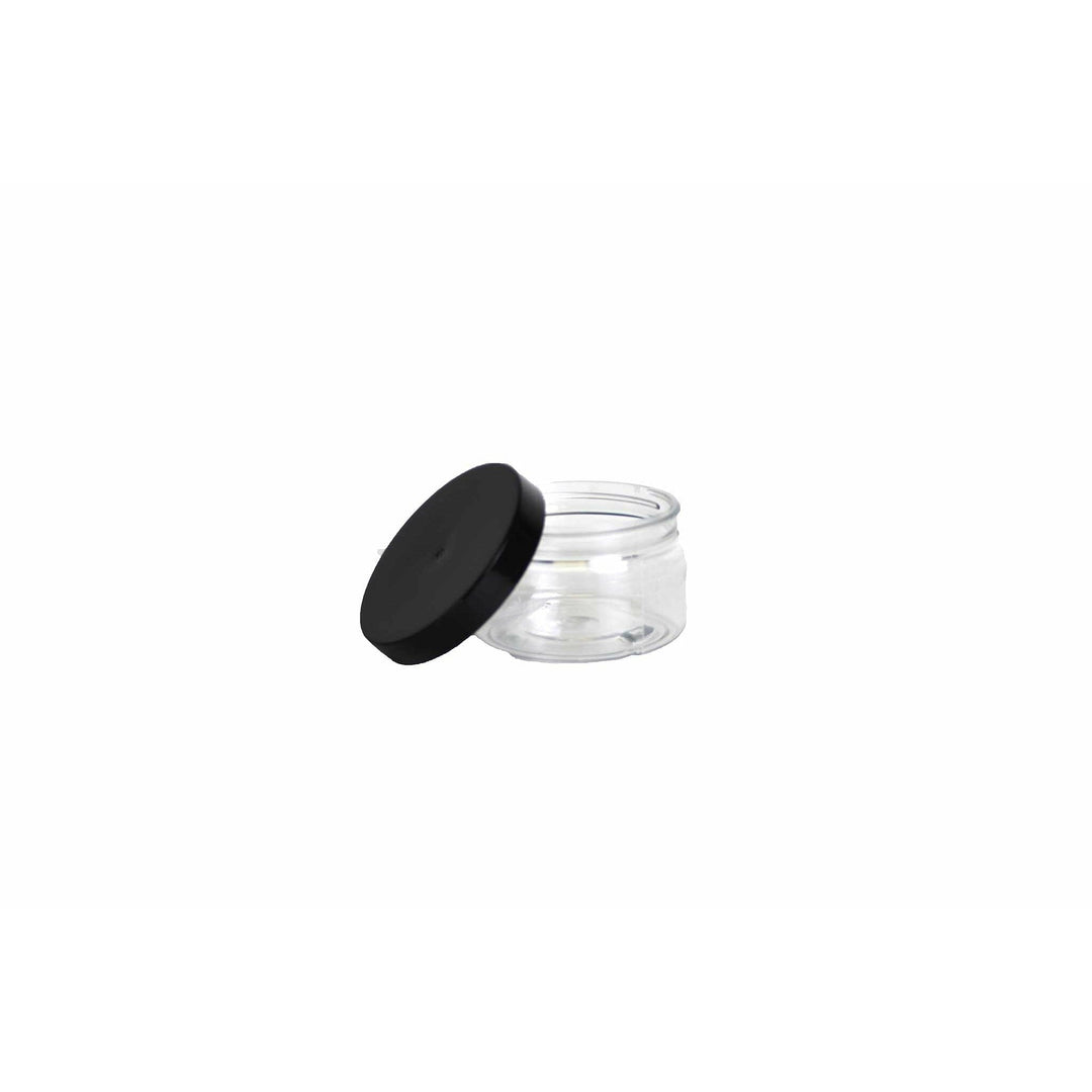 4 oz Clear PET Plastic Jar w/ Black Lid Plastic Jars Your Oil Tools 