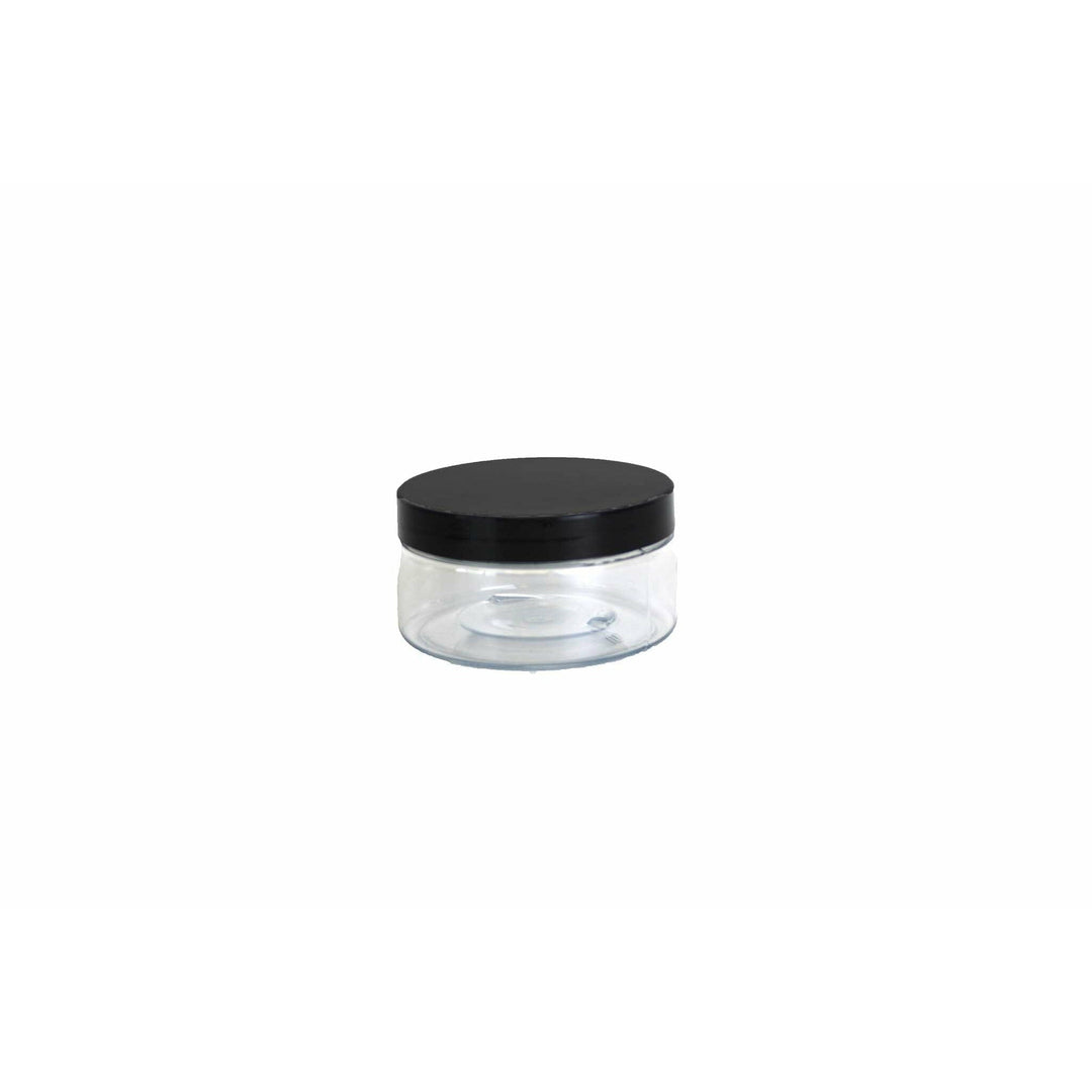8 oz Clear PET Plastic Jar w/ Black Lid Plastic Jars Your Oil Tools 