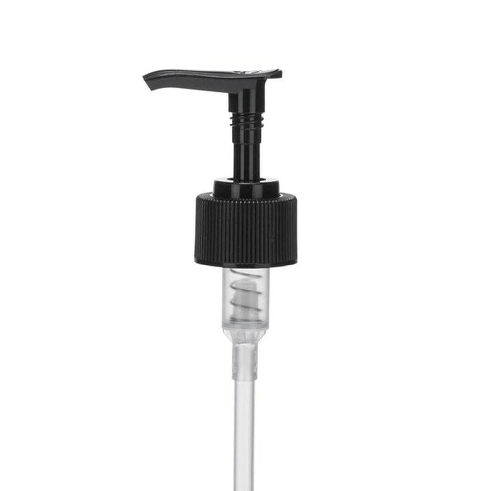 8 oz Clear PET Plastic Cosmo Bottle w/ Black Pump Top Plastic Lotion Bottles Your Oil Tools 
