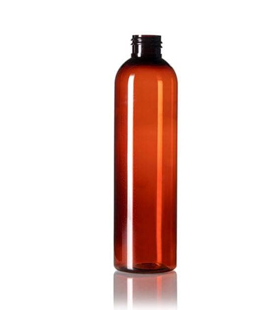 8 oz Amber PET Plastic Cosmo Bottle w/ Treatment Pump Plastic Treatment Bottles Your Oil Tools 