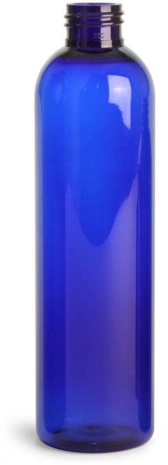 8 oz Blue PET Plastic Cosmo Bottle w/ Treatment Pump Plastic Treatment Bottles Your Oil Tools 