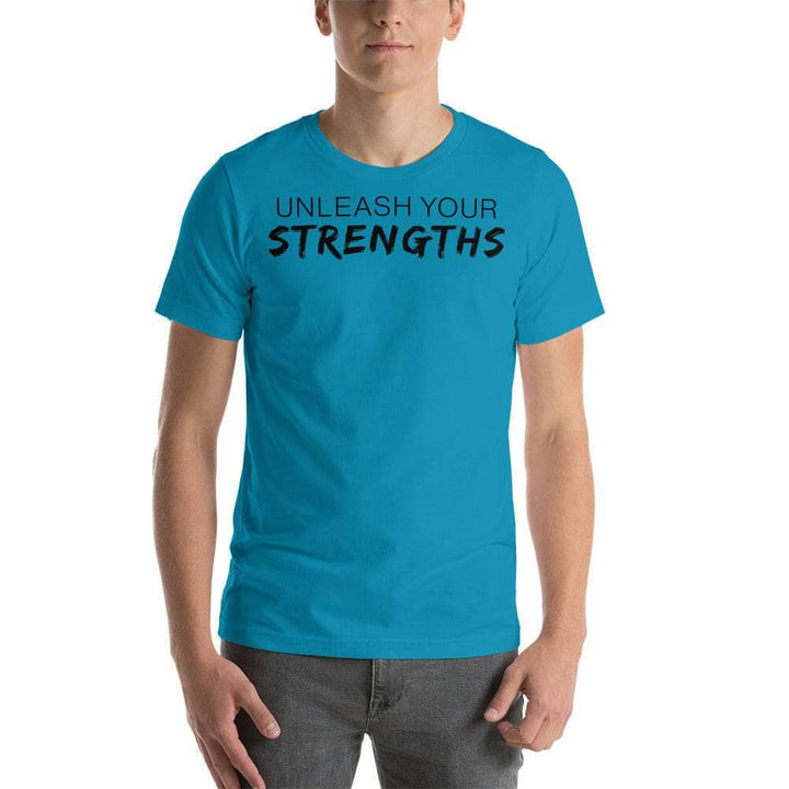 Unleash our Strengths - Unisex t-shirt Your Oil Tools Aqua S 