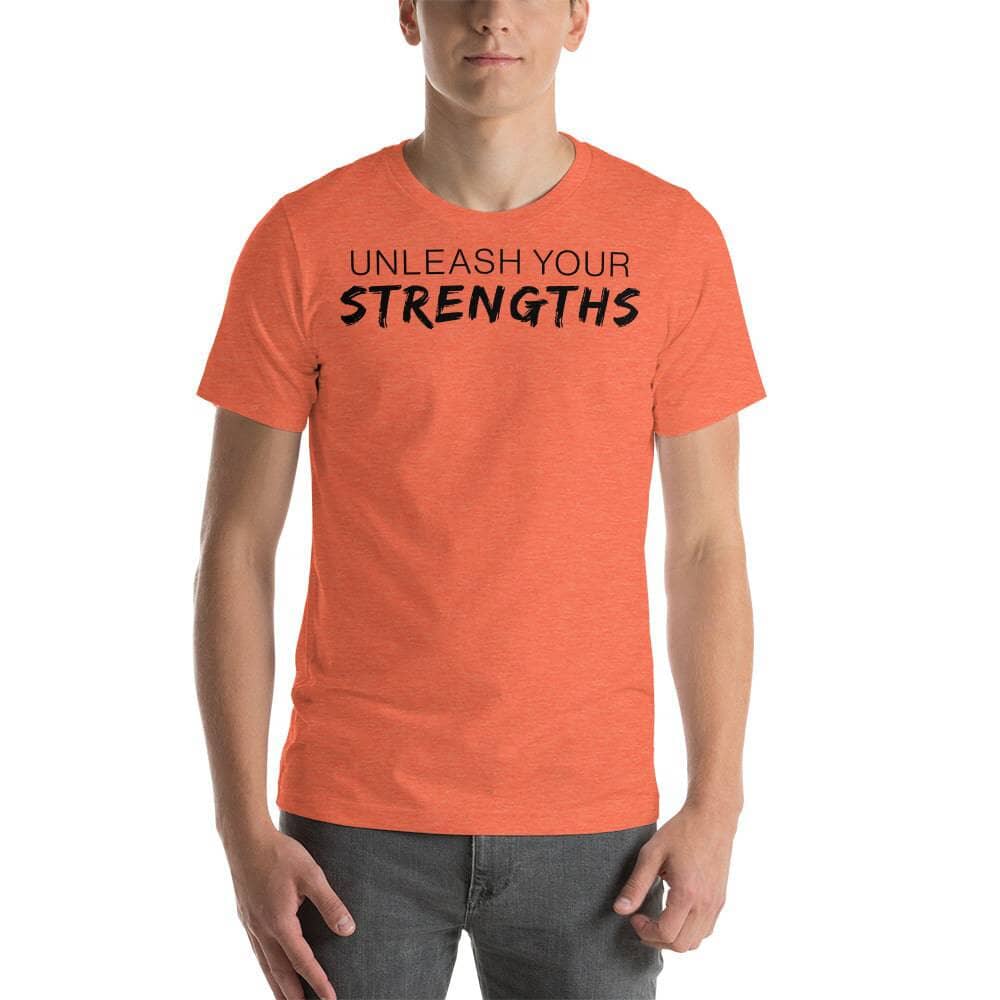 Unleash our Strengths - Unisex t-shirt Your Oil Tools Heather Orange S 