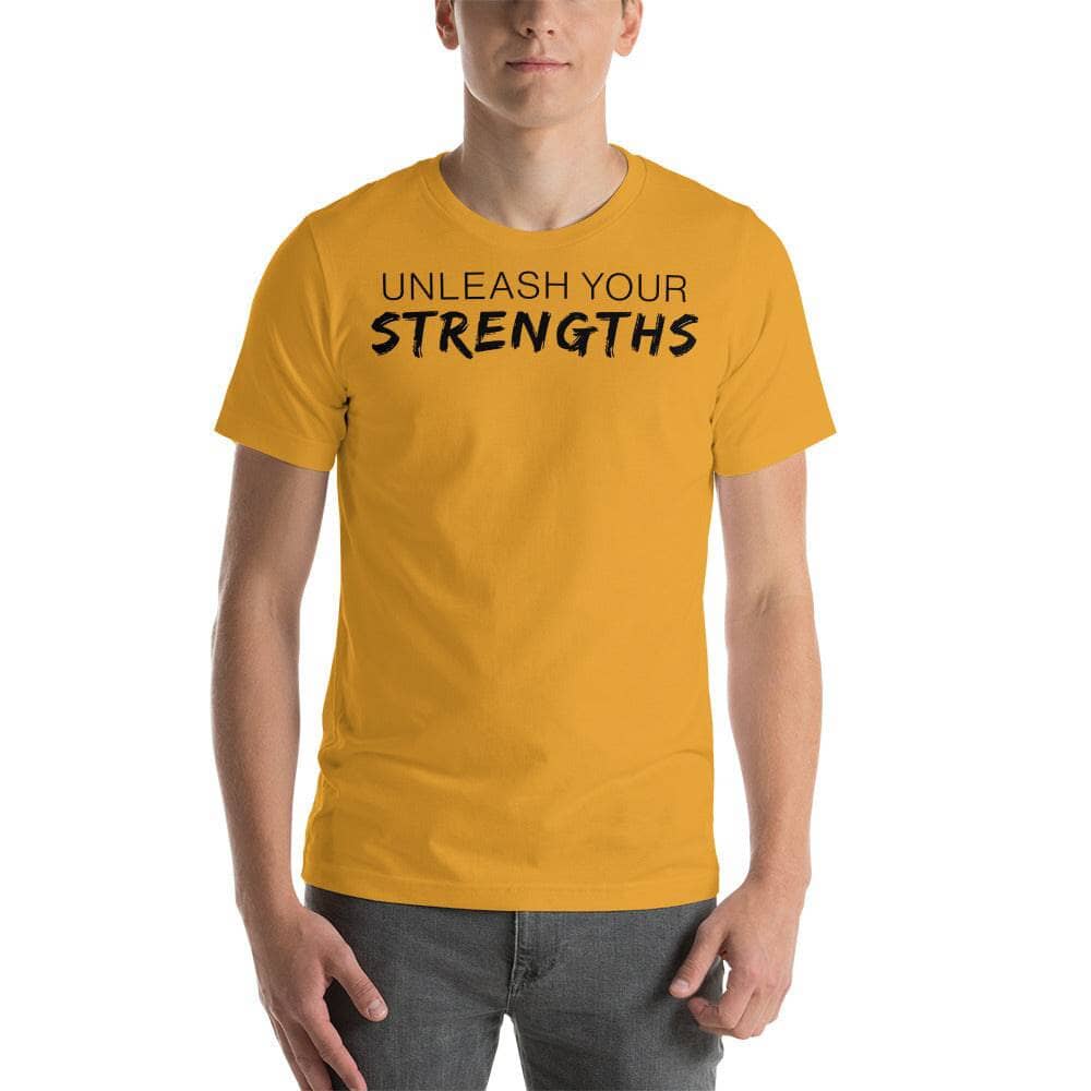Unleash our Strengths - Unisex t-shirt Your Oil Tools Mustard S 