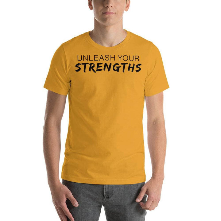 Unleash our Strengths - Unisex t-shirt Your Oil Tools Mustard S 