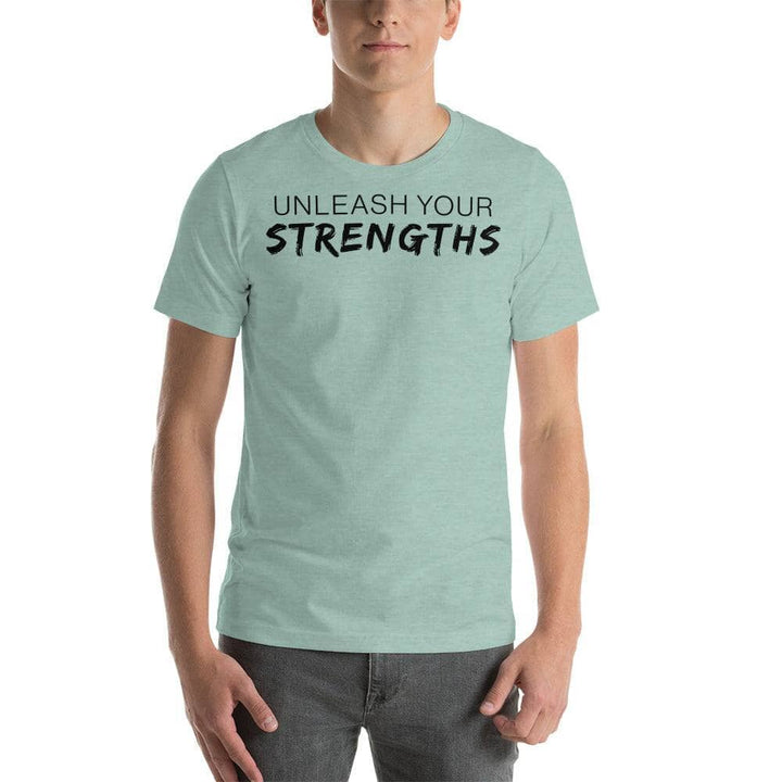 Unleash our Strengths - Unisex t-shirt Your Oil Tools Heather Prism Dusty Blue S 