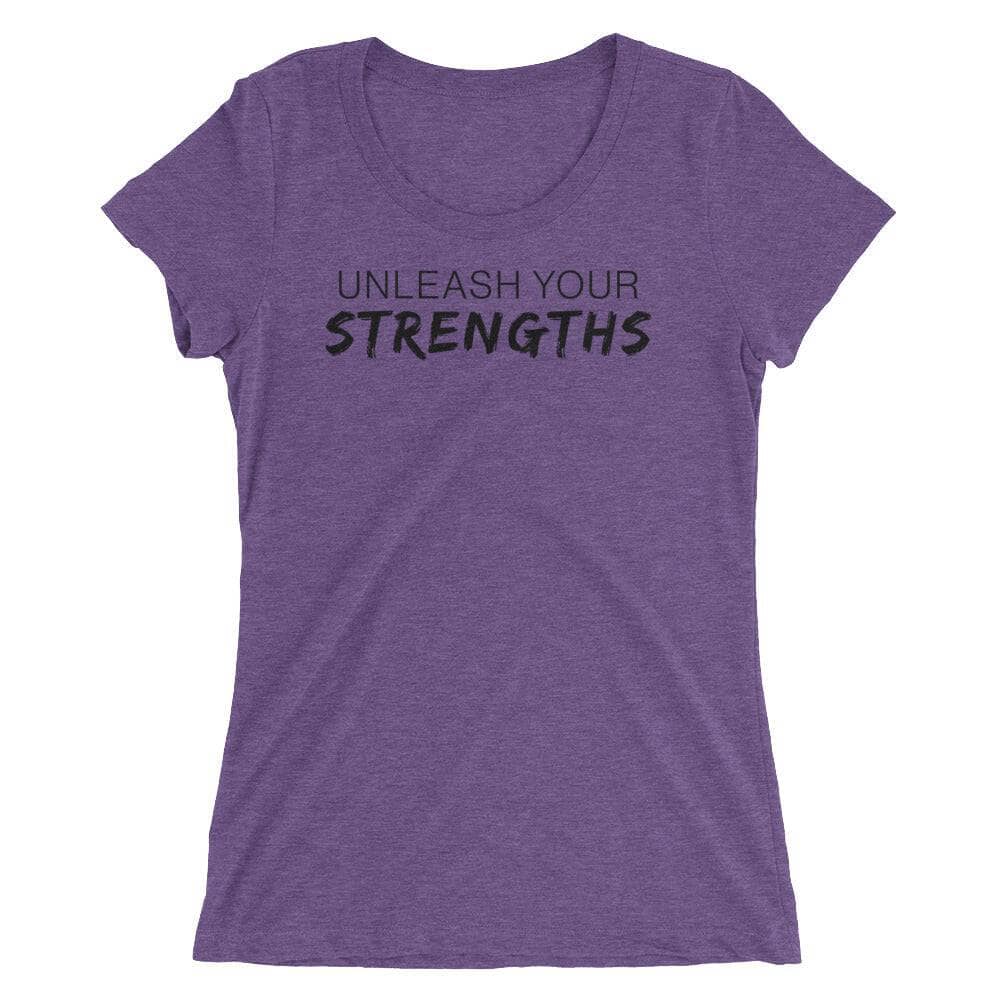 Unleash Your Strengths - Black Text - Ladies' short sleeve t-shirt Your Oil Tools Purple Triblend S 