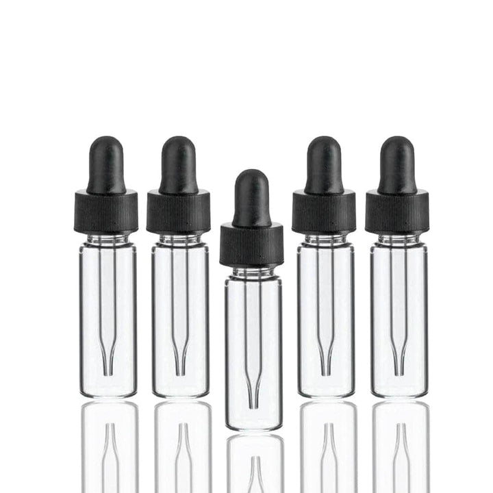 1 Dram (3.7 ml) Clear Glass Vial w/ Dropper (Pack of 5) Sample Bottles Your Oil Tools 