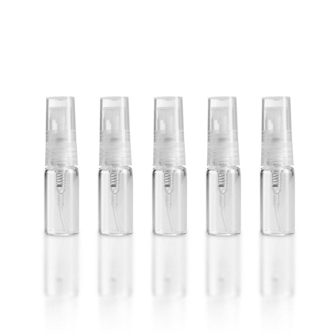 3 ml Clear Glass Vials w/ Natural Fine Mist Top (Pack of 5) Sample Bottles Your Oil Tools 