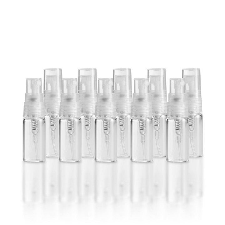 3 ml Clear Glass Vials w/ Natural Fine Mist Top (Pack of 5) Sample Bottles Your Oil Tools 