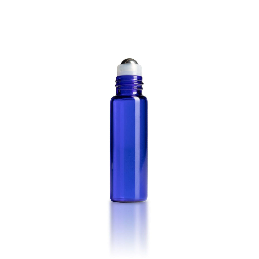 5 ml Blue Glass Vials w/ Stainless Rollers & Black Caps (Pack of 5) Sample Bottles Your Oil Tools 