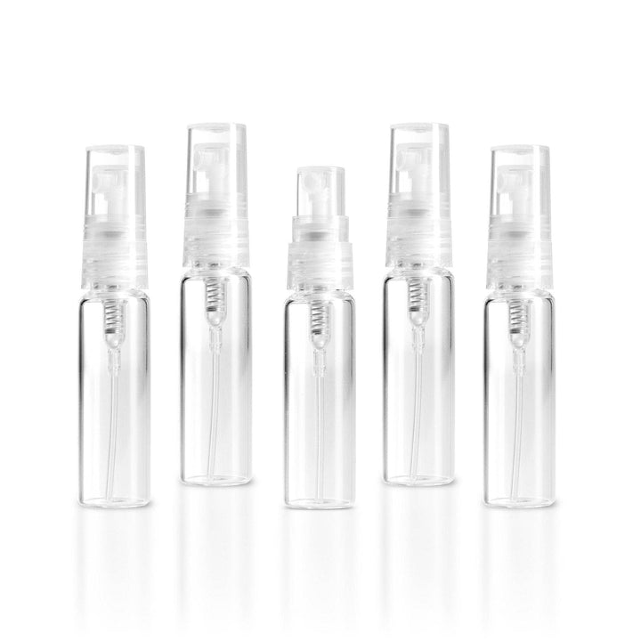 5 ml Clear Glass Vials w/ Natural Fine Mist Spray Tops (Pack of 5) Sample Bottles Your Oil Tools 