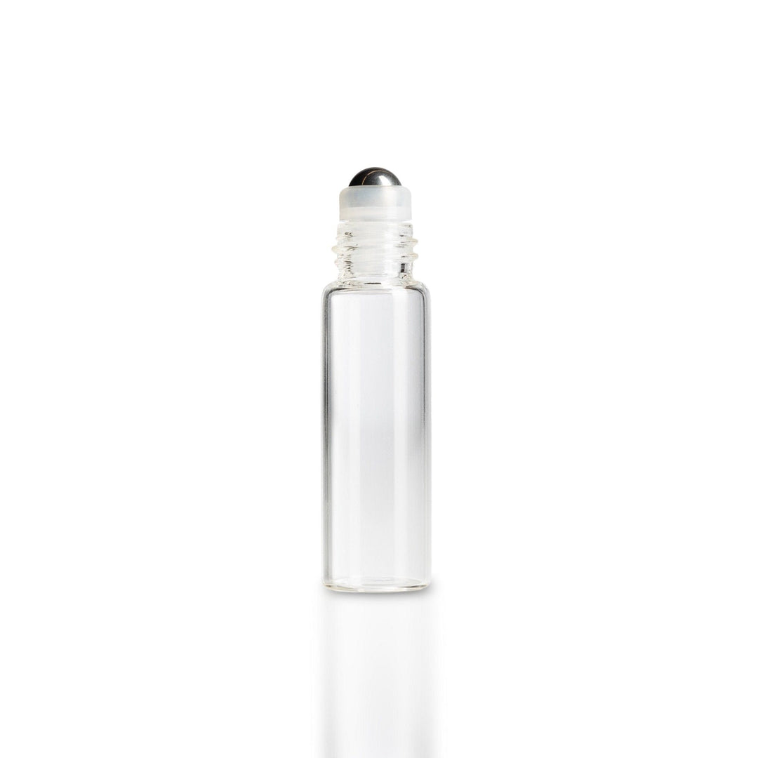 5 ml Clear Glass Vials w/ Stainless Steel Rollers & Black Caps (Pack of 5) Sample Bottles Your Oil Tools 
