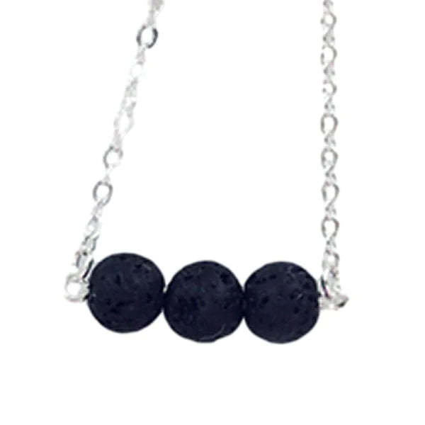 Metal Chain Necklace Sliver Chain w/ Lava Rock (Orion) Aroma Jewelry Your Oil Tools 