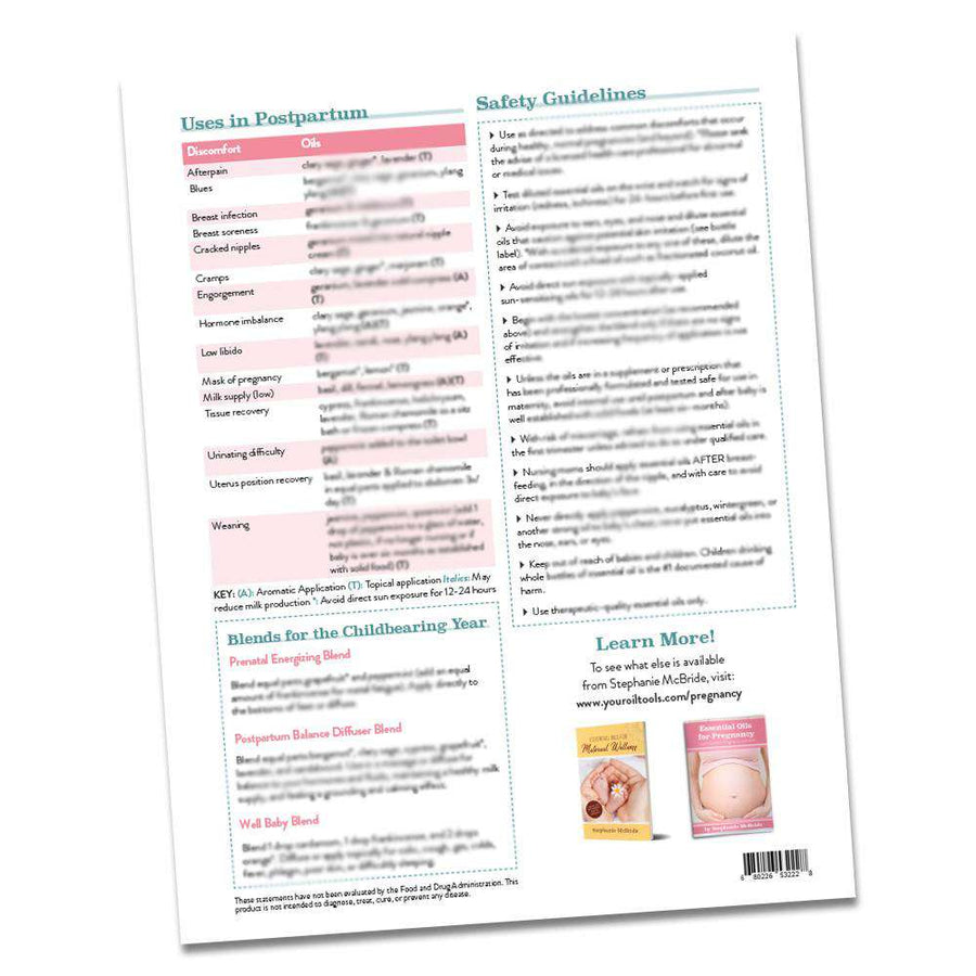 Essential Oils for Pregnancy Tear Sheet – Your Oil Tools
