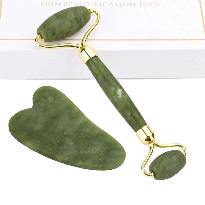 Green Quartz Jade Roller and Gua Sha Accessories Your Oil Tools 