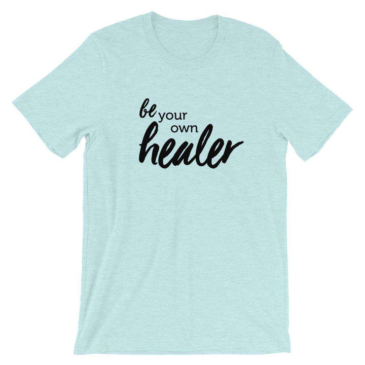 Be Your Own Healer Short-Sleeve Unisex T-Shirt Apparel Your Oil Tools Heather Prism Ice Blue XS 