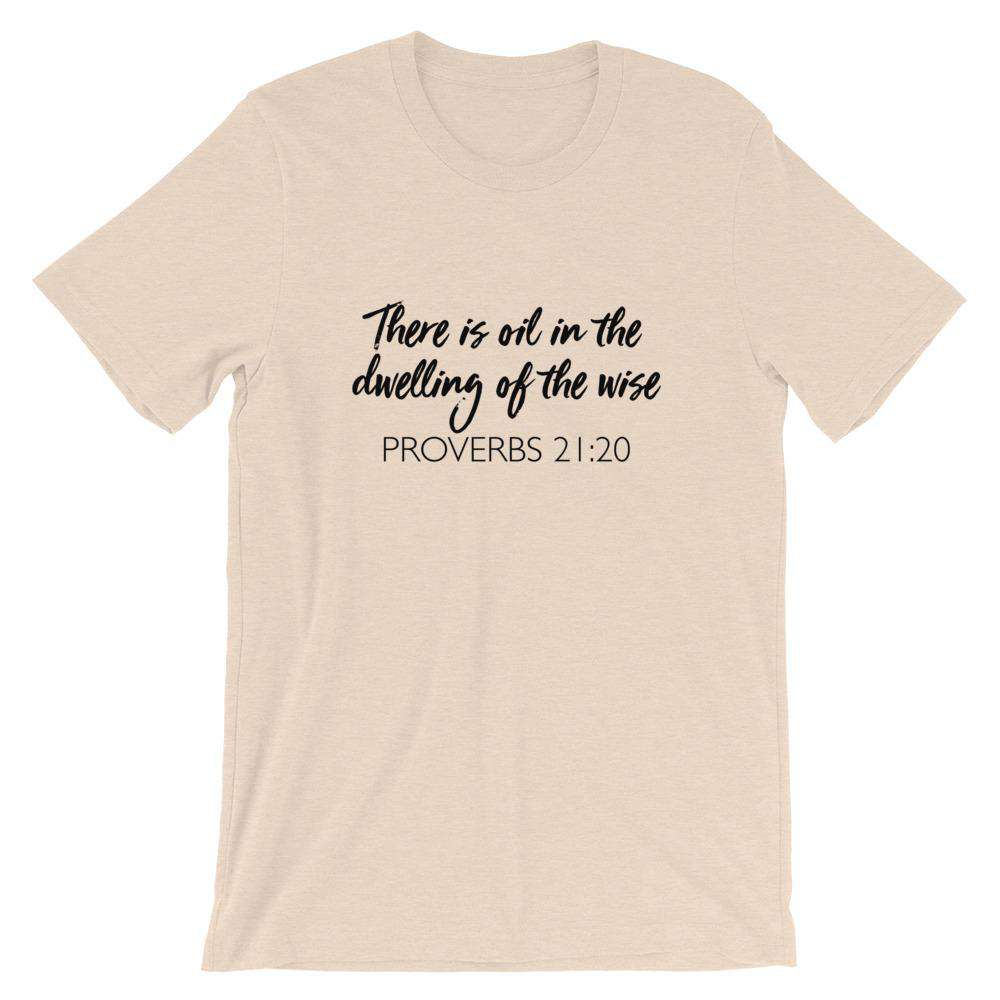Dwelling of the Wise (Light) Short-Sleeve Unisex T-Shirt Apparel Your Oil Tools Heather Dust S 