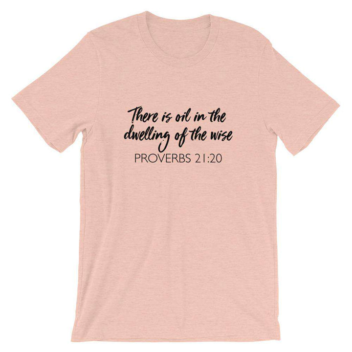 Dwelling of the Wise (Light) Short-Sleeve Unisex T-Shirt Apparel Your Oil Tools Heather Prism Peach XS 