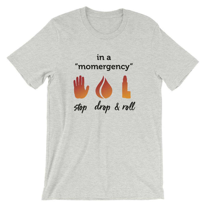 "Momergency" (Light) Short-Sleeve Unisex T-Shirt Apparel Your Oil Tools Athletic Heather S 