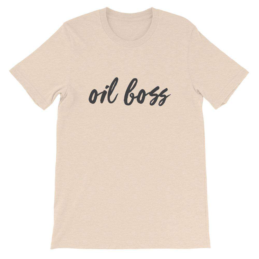 Oil Boss (Light) Short-Sleeve Unisex T-Shirt Apparel Your Oil Tools Heather Dust S 