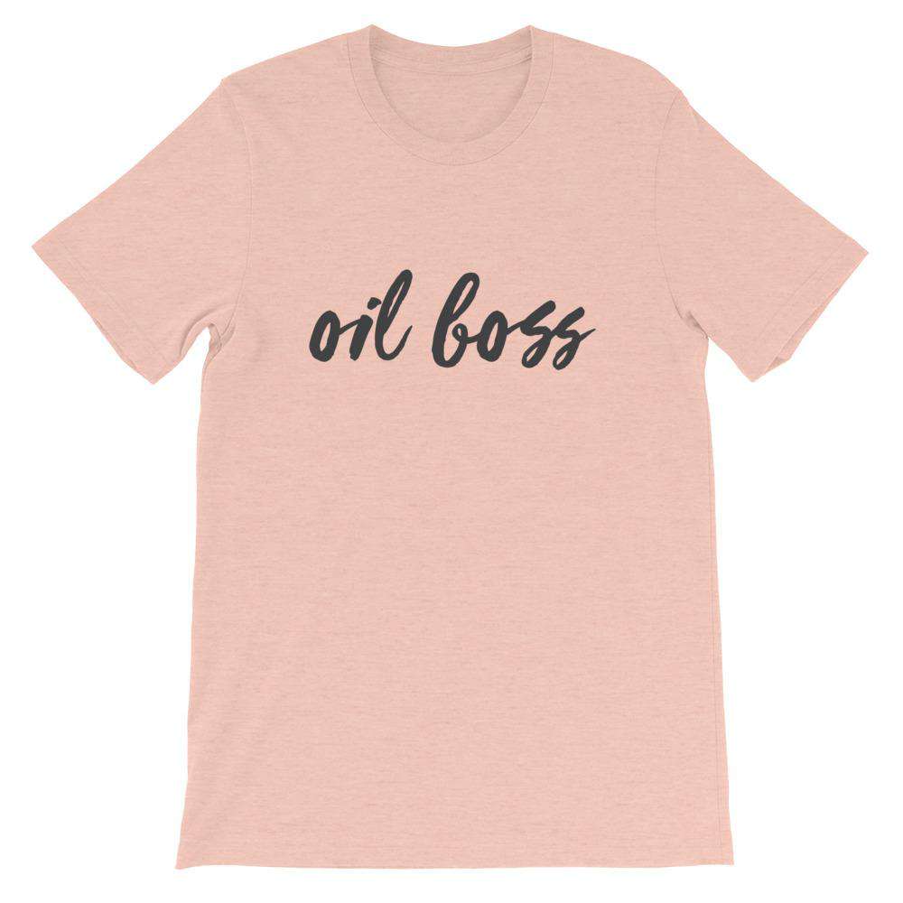 Oil Boss (Light) Short-Sleeve Unisex T-Shirt Apparel Your Oil Tools Heather Prism Peach XS 