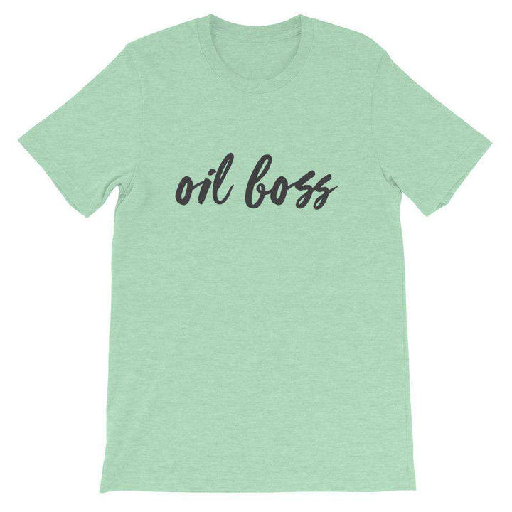 Oil Boss (Light) Short-Sleeve Unisex T-Shirt Apparel Your Oil Tools Heather Prism Mint XS 