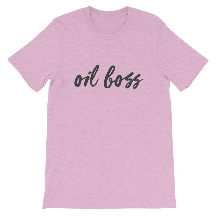 Oil Boss (Light) Short-Sleeve Unisex T-Shirt Apparel Your Oil Tools Heather Prism Lilac XS 