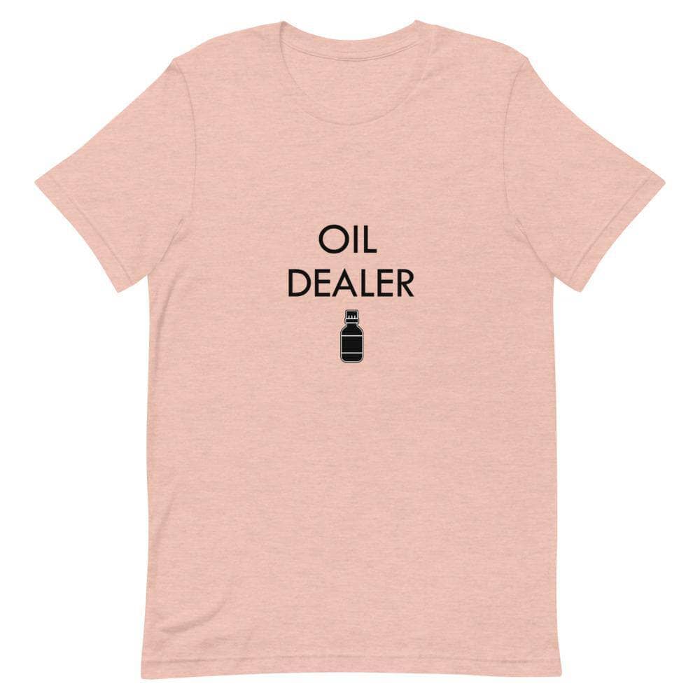 "Oil Dealer" Short-Sleeve Unisex T-Shirt Apparel Your Oil Tools Heather Prism Peach XS 