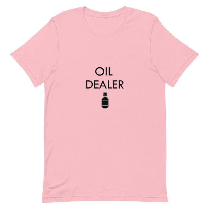 "Oil Dealer" Short-Sleeve Unisex T-Shirt Apparel Your Oil Tools Pink S 