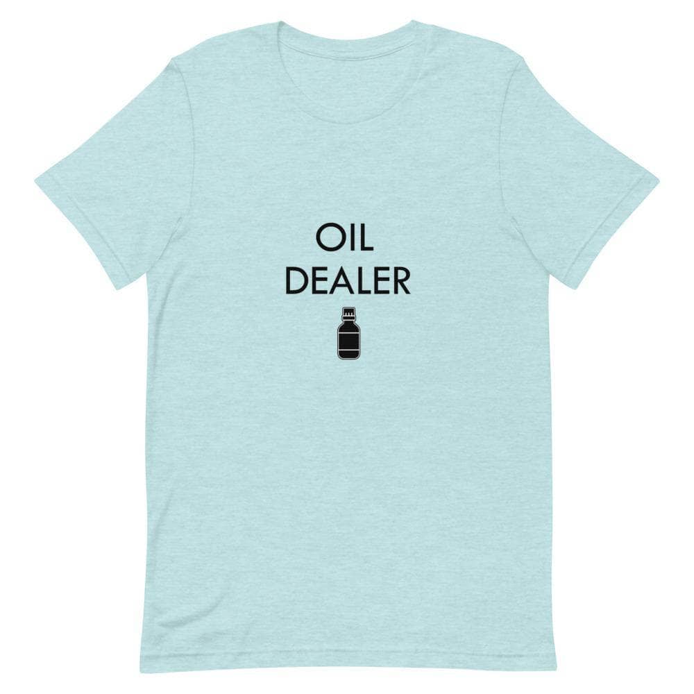 "Oil Dealer" Short-Sleeve Unisex T-Shirt Apparel Your Oil Tools Heather Prism Ice Blue XS 