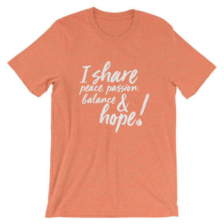 Share (Dark) Short-Sleeve Unisex T-Shirt Apparel Your Oil Tools Heather Orange S 