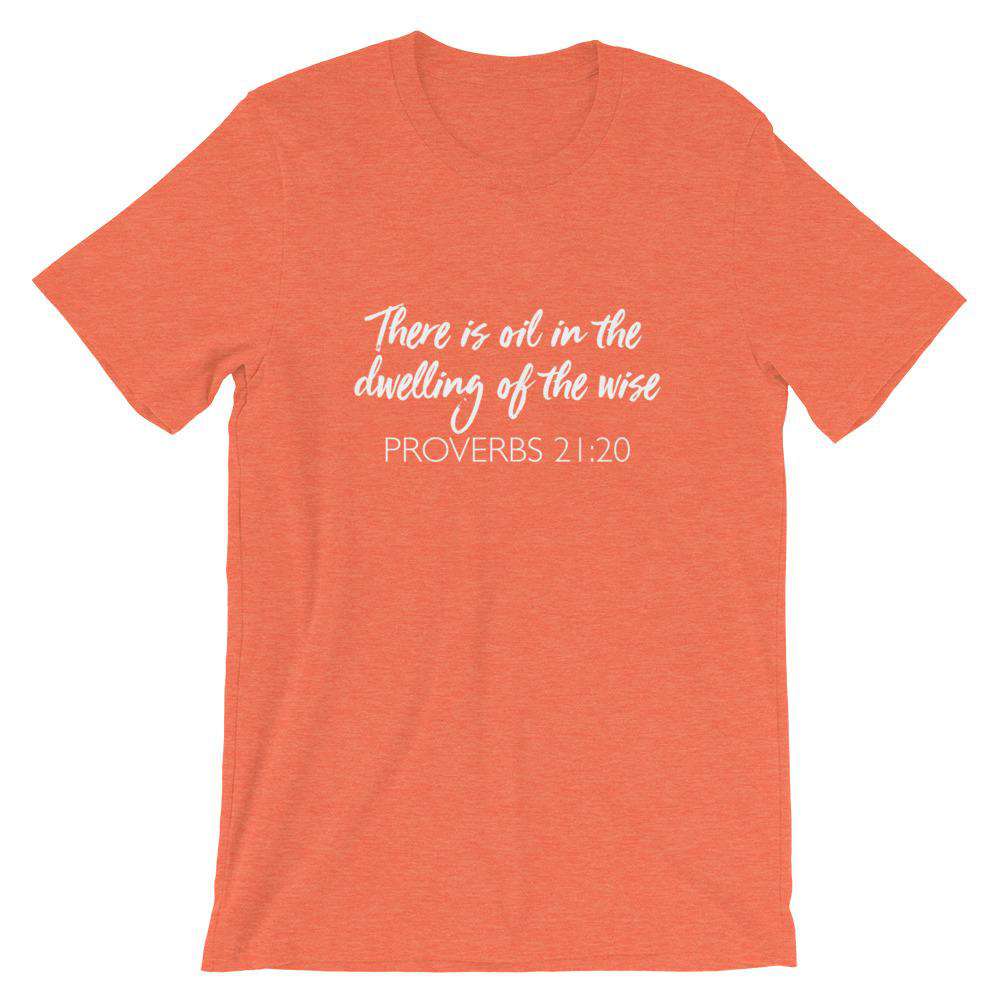 Dwelling of the Wise (Dark) Short-Sleeve Unisex T-Shirt Apparel Your Oil Tools Heather Orange S 