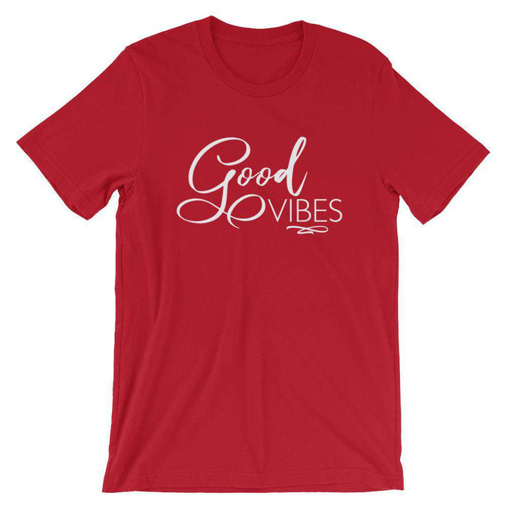 Good Vibes (Dark) Short-Sleeve Unisex T-Shirt Apparel Your Oil Tools Red S 