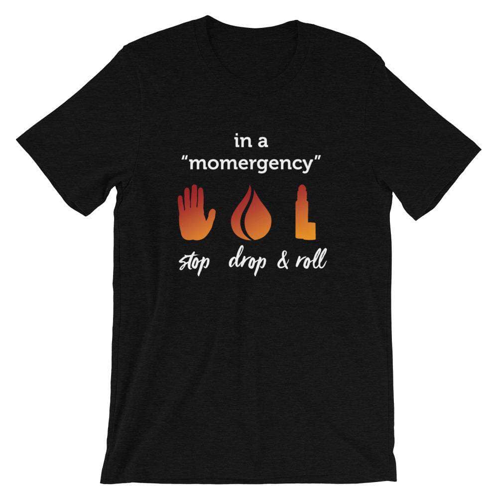 "Momergency" (Dark) Short-Sleeve Unisex T-Shirt Apparel Your Oil Tools Black Heather XS 
