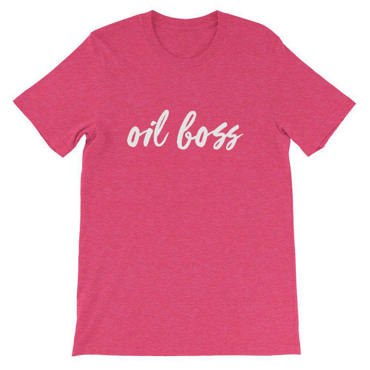 Oil Boss (Dark) Short-Sleeve Unisex T-Shirt Apparel Your Oil Tools Heather Raspberry S 