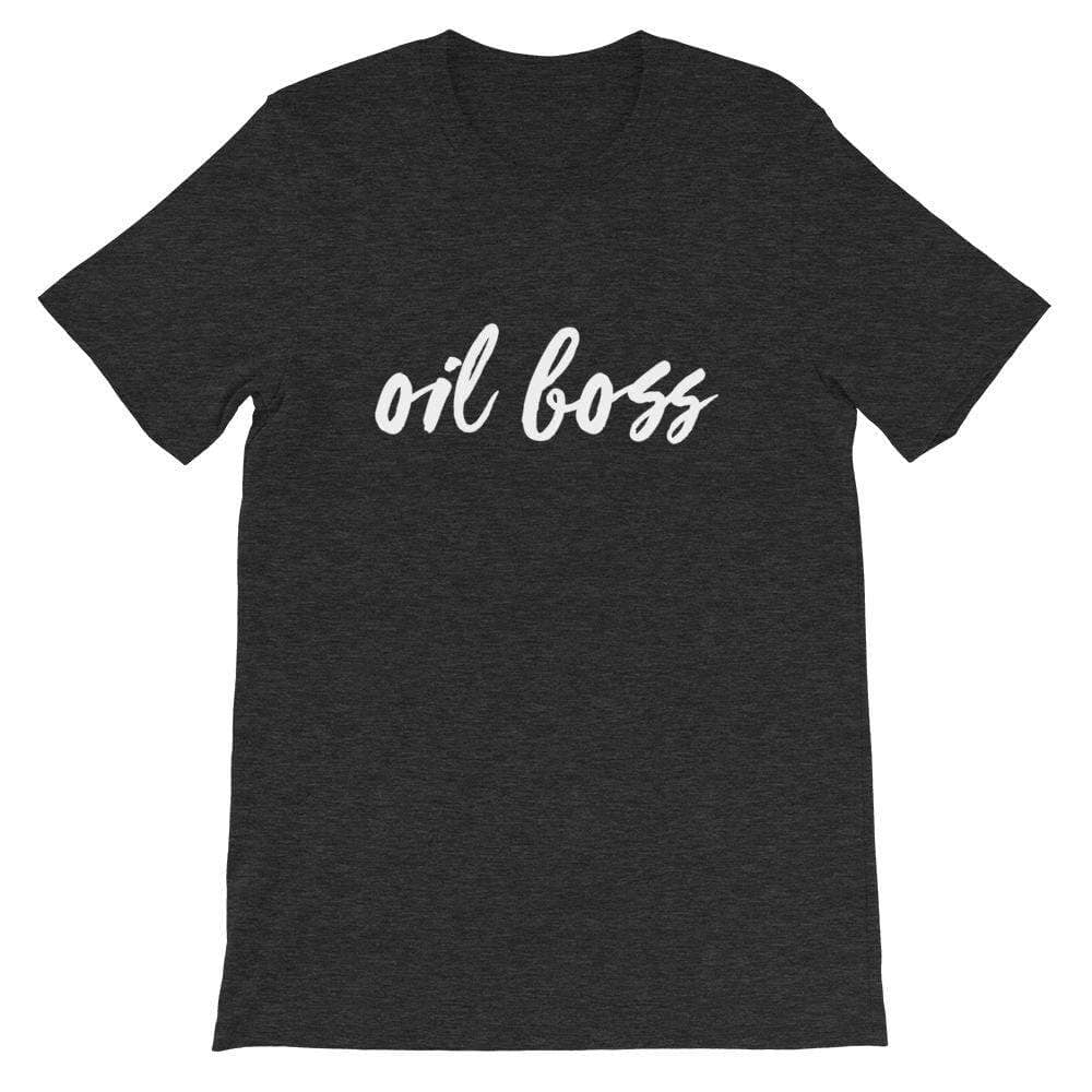 Oil Boss (Dark) Short-Sleeve Unisex T-Shirt Apparel Your Oil Tools Dark Grey Heather XS 