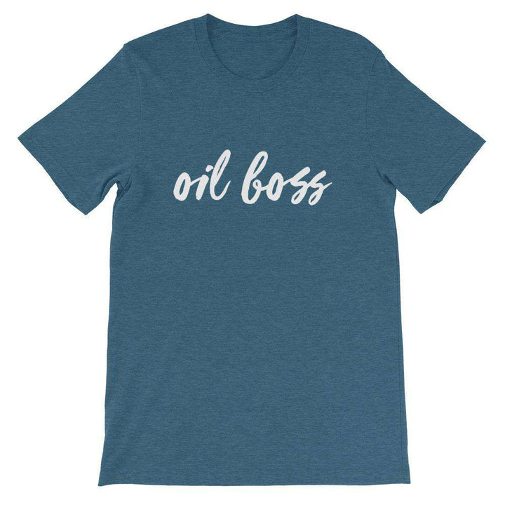 Oil Boss (Dark) Short-Sleeve Unisex T-Shirt Apparel Your Oil Tools Heather Deep Teal S 