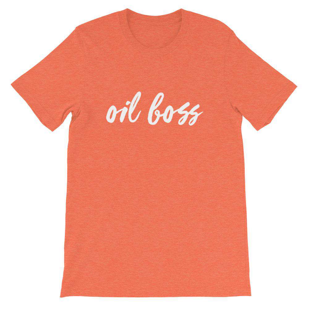 Oil Boss (Dark) Short-Sleeve Unisex T-Shirt Apparel Your Oil Tools Heather Orange S 