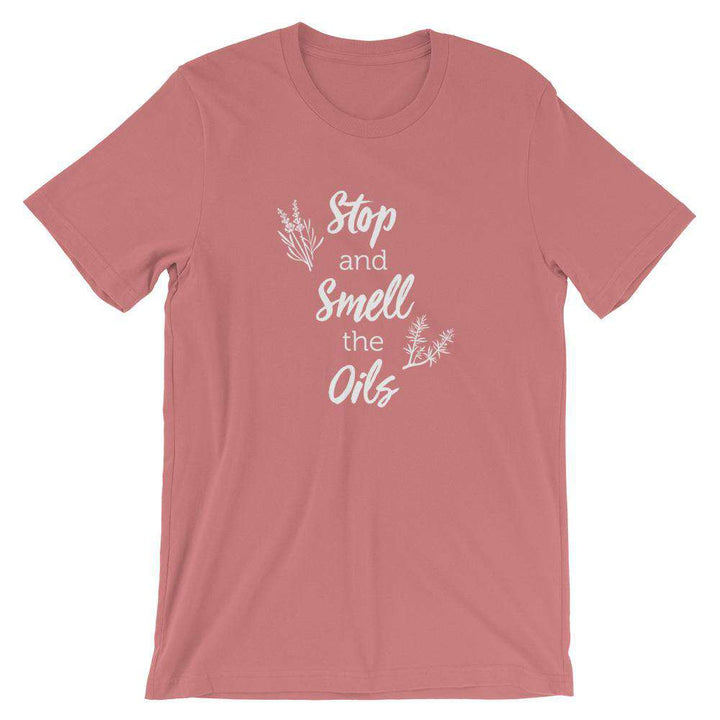 Stop and Smell the Oils (Dark) Short-Sleeve Unisex T-Shirt Apparel Your Oil Tools Mauve S 