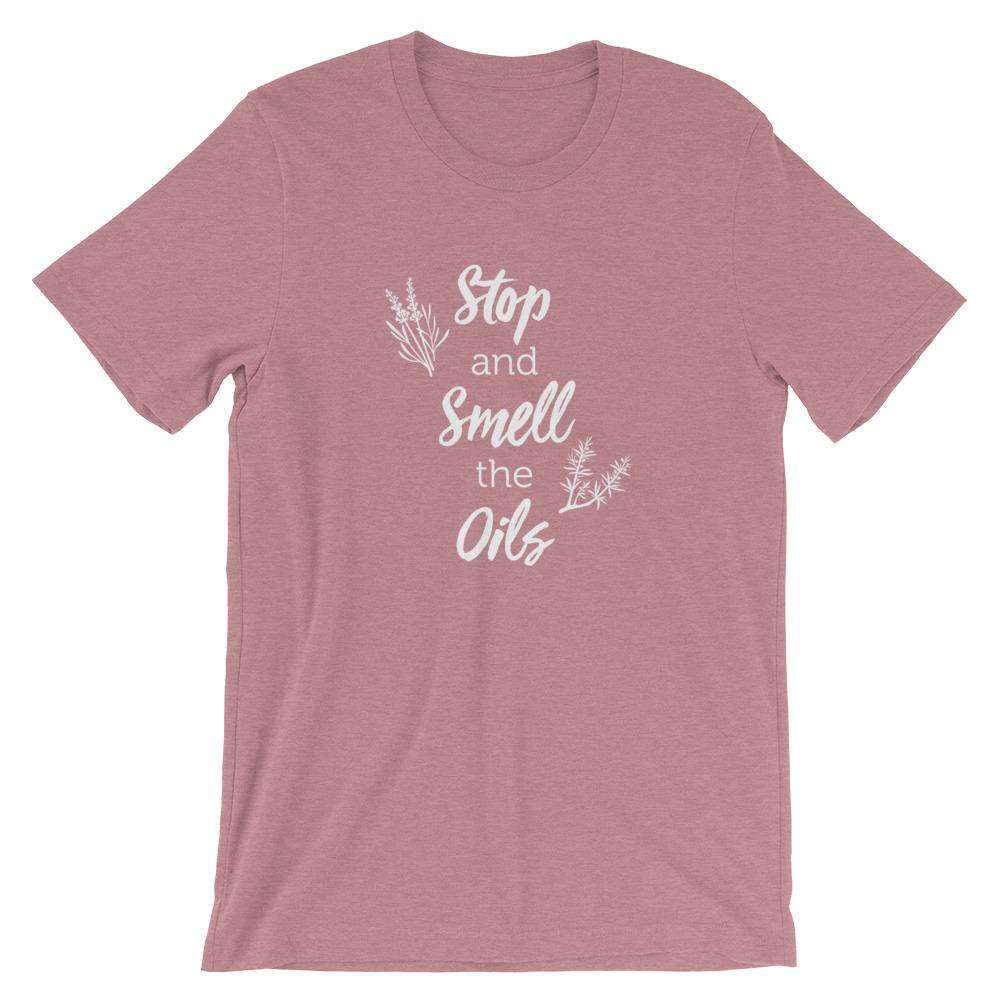 Stop and Smell the Oils (Dark) Short-Sleeve Unisex T-Shirt Apparel Your Oil Tools Heather Orchid S 