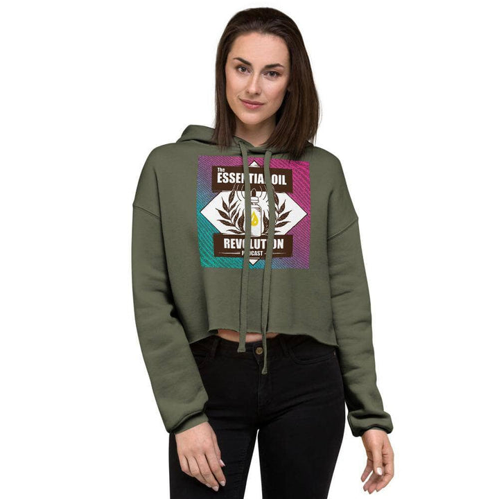 Revolution Crop Hoodie Apparel Your Oil Tools Military Green S 