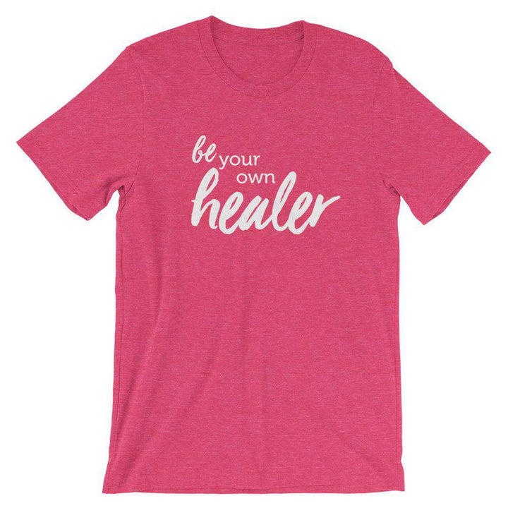Be Your Own Healer (Light) Short-Sleeve Unisex T-Shirt Apparel Your Oil Tools Heather Raspberry S 
