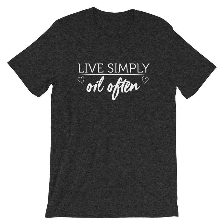 Live Simply (Dark) Short-Sleeve Unisex T-Shirt Apparel Your Oil Tools Dark Grey Heather XS 