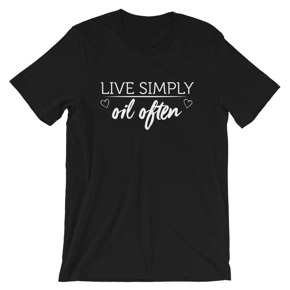 Live Simply (Dark) Short-Sleeve Unisex T-Shirt Apparel Your Oil Tools Black XS 