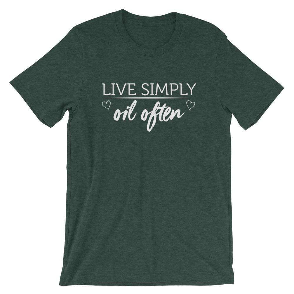 Live Simply (Dark) Short-Sleeve Unisex T-Shirt Apparel Your Oil Tools Heather Forest S 