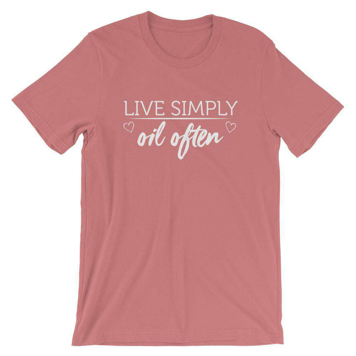 Live Simply (Dark) Short-Sleeve Unisex T-Shirt Apparel Your Oil Tools Mauve S 