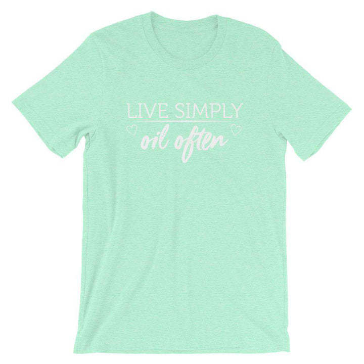 Live Simply (Dark) Short-Sleeve Unisex T-Shirt Apparel Your Oil Tools Heather Mint S 